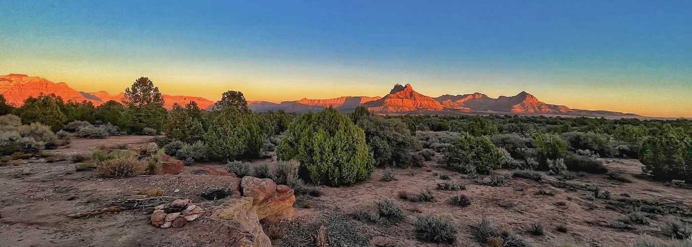 Gooseberry Mesa View Of Zion At Suncet
