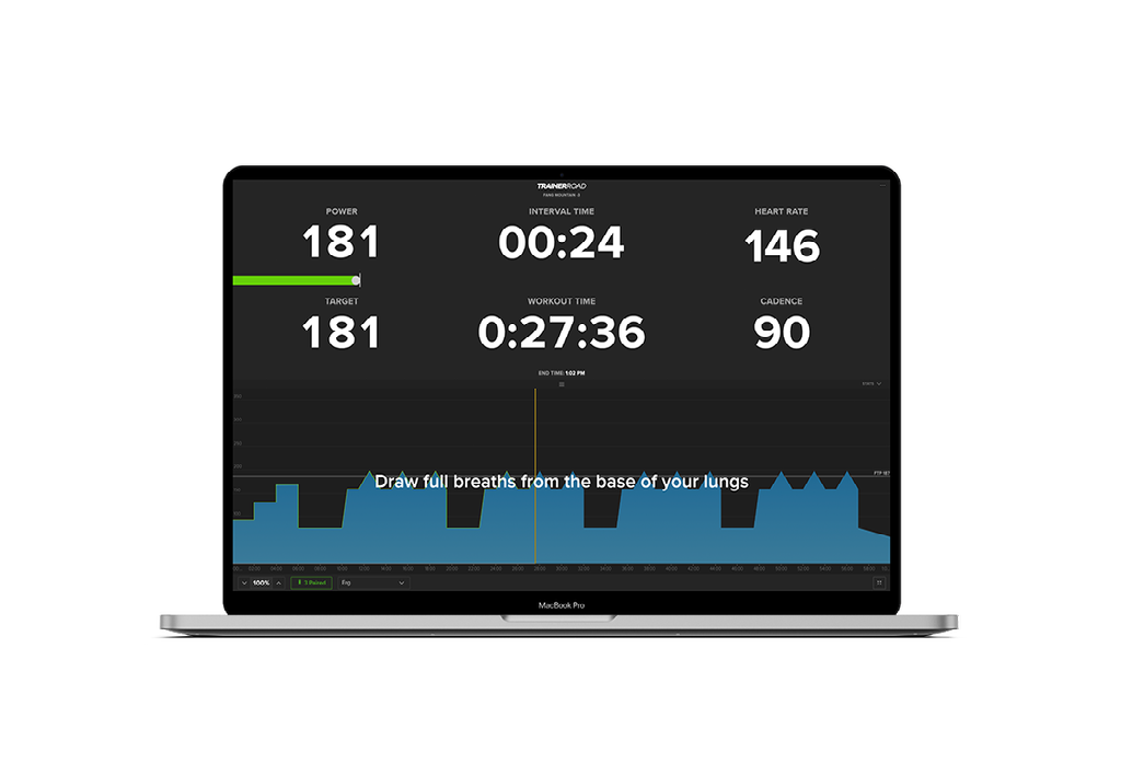 Laptop with Trainer Road Structured training session